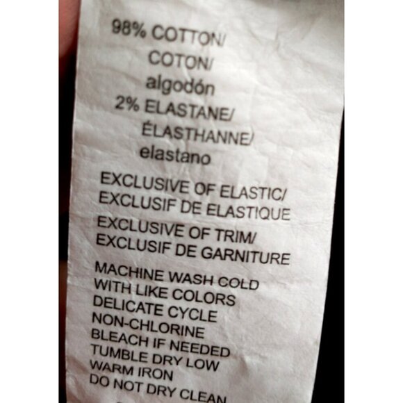 Rafaella Weekend Classic Pants Roll Tab Hem Pockets Black Cotton - 20W - Picture 9 of 9